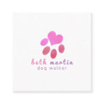 Pawsitively Cute Pink Watercolor Animal PETS Paw Square Business Card Pawsitively Cute Pink Watercolor Animal PETS Paw Square Business Card