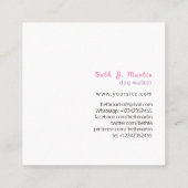 Pawsitively Cute Pink Watercolor Animal PETS Paw Square Business Card (Back)