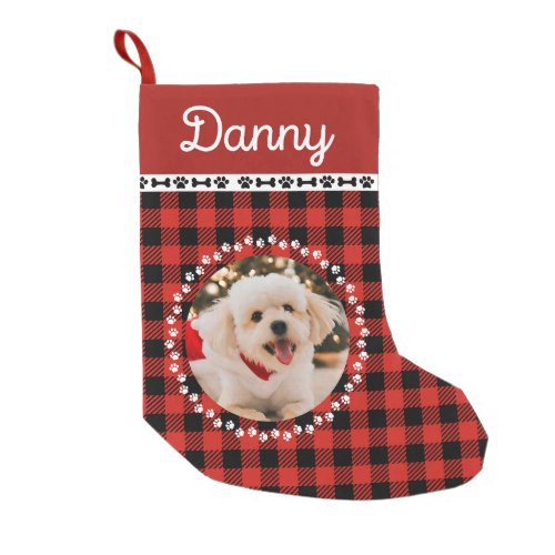Pawsitively Elegant Christmas Dog Lovers cute red Small Christmas Stocking