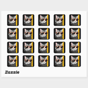 Pawsitively Fabulous Cat Square Sticker