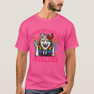 Pawsitively Fabulous Furry Fox Wolf Fursona Fandom T-Shirt