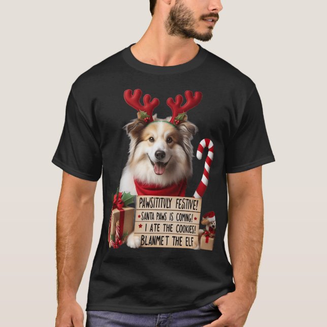 PAWSITIVELY FESTIVE Dog | Funny Christmas Cookies  T-Shirt (Front)