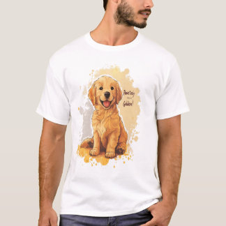 Pawsitively Golden – Splash Art Style Golden Retri T-Shirt