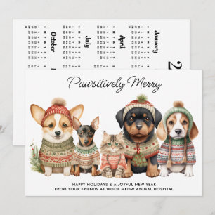 Pawsitively Merry Christmas 2027 Calendar Dog Pet Holiday Card