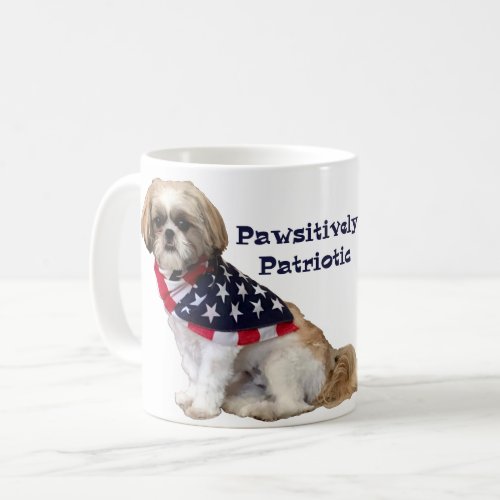 Pawsitively Patriotic Shih Tzu Lhasa Apso Coffee Mug