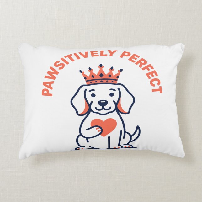 Pawsitively Perfect Royal Dog Nursery Decor Accent Pillow (Front)