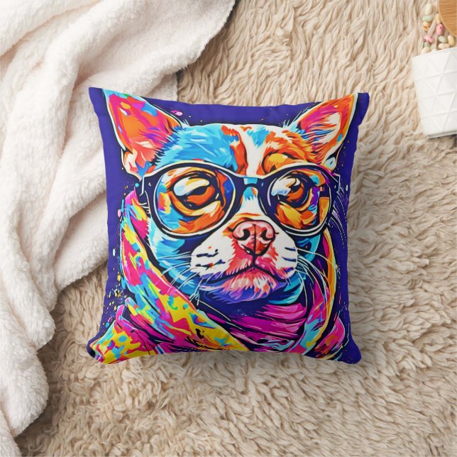 Pawsitively Perfect: Top Dog Artwork Throw Pillow (Blanket)