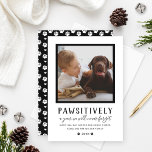 Pawsitively Pet Photo Paw Prints Black and White Holiday Card<br><div class="desc">Share a smile this season with this holiday card featuring the playful message “Pawsitively Unforgettable Year” and a sweet pet photo. A modern black and white layout and paw-print pattern give it a cozy,  dog-lover vibe. Personalize with your dog’s name,  family name,  and year for a keepsake-worthy greeting.</div>