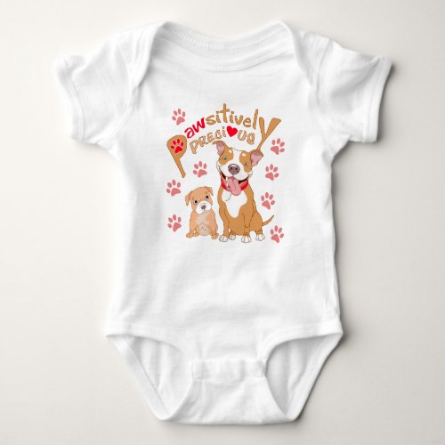 Pawsitively Precious Pitbull and Puppy Baby Outfit Baby Bodysuit