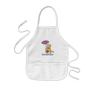 Pawsitively Prepared – Cute Dog with Umbrella Kids' Apron