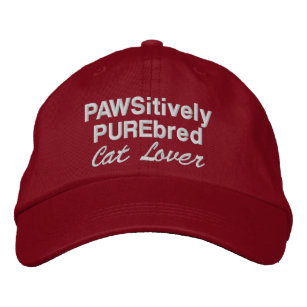 PAWSitively PUREbred Cat Lover Embroidered Baseball Hat
