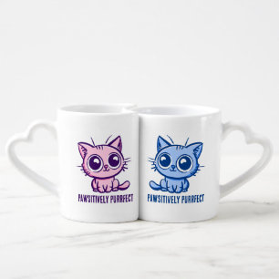 Pawsitively Purrfect, Beautiful Manga Kitten Coffee Mug Set