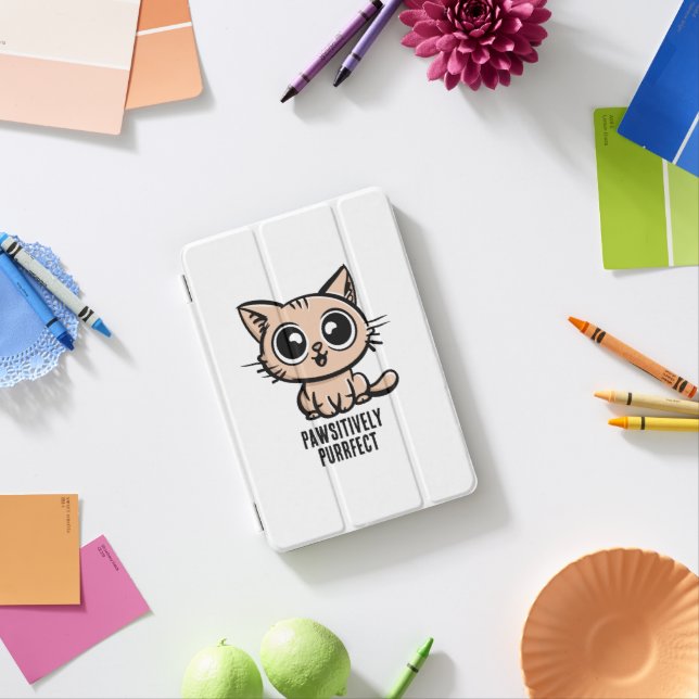 Pawsitively Purrfect, Beautiful Manga Kitten iPad Mini Cover (In Situ)