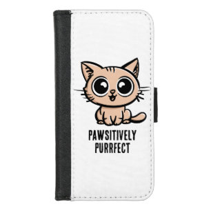 Pawsitively Purrfect, Beautiful Manga Kitten iPhone 8/7 Wallet Case