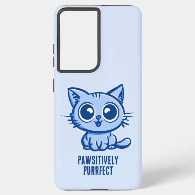 Pawsitively Purrfect, Beautiful Manga Kitten Samsung Galaxy Case (Back)