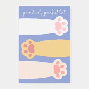 Pawsitively Purrfect Kitty Paws To Do List Post-it Notes