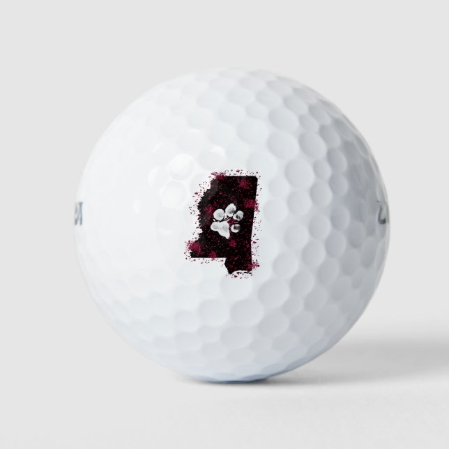 Pawsitively Stately Mississippi Golf Balls (Front)