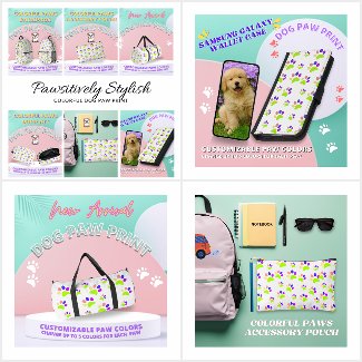 Pawsitively Stylish | Colorful Dog Paw Print