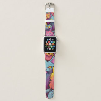 Pawsitively Stylish: Street Cats Pattern  Apple Watch Band