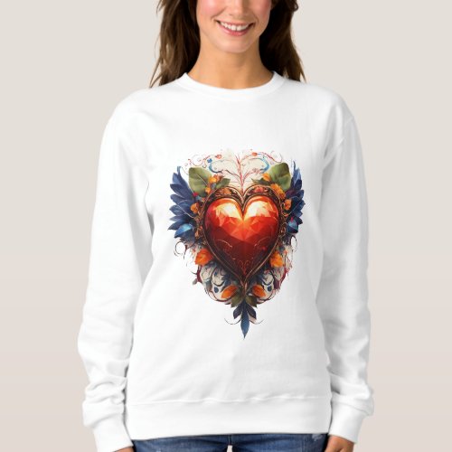 Pawsitively Sweet Heart n Dog Print Sweatshirt Sweatshirt
