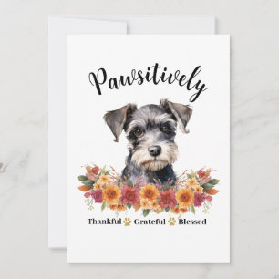 Pawsitively Thankful Grateful Blessed Cute Dog Card