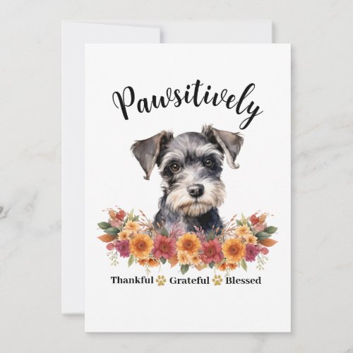 Pawsitively Thankful Grateful Blessed Cute Dog Card