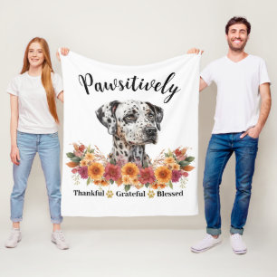 Pawsitively Thankful Grateful Blessed Cute Dog Fleece Blanket