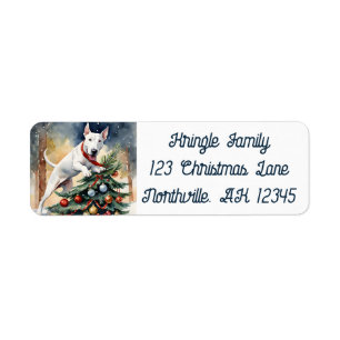 Pawsitively Wonderful Bull Terrier Return Address Label