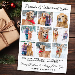 Pawsitively Wonderful Year Dog Pet Photo Collage Holiday Card