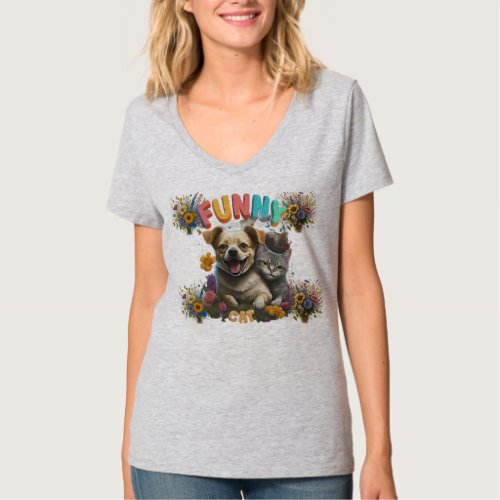 Pawsom Pups  Kitty Companions Flower T_shirts 