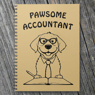 Pawsome Accountant Cute Dog Writing Notebook