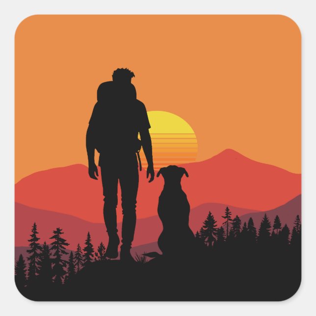 Pawsome Adventures in Nature Square Sticker (Front)