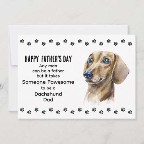 Pawsome Best Dachshund Dog Dad Fathers Day Holiday Card