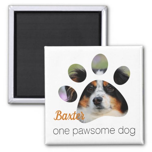 Pawsome Dog Personalized Photo Magnet