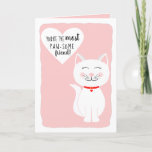 Pawsome Friend Kitty Cat Galentine's Day Greeting Holiday Card