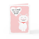 Pawsome Friend Kitty Cat Galentine's Day Greeting Holiday Card Pawsome Friend Kitty Cat Galentine's Day Greeting Holiday Card