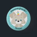 Pawsome Friends Forever Unicorn Puppy Birthday Button<br><div class="desc">Unicorn Puppy Birthday Button - Come here, sit and stay! You've just found the “ulti-mutt” dog lover party button. Full of personality, this design features a playful and magical unicorn puppy who's ready to party! Just like the button says, you're going to be "pawesome friends forever" with this little unicorn...</div>