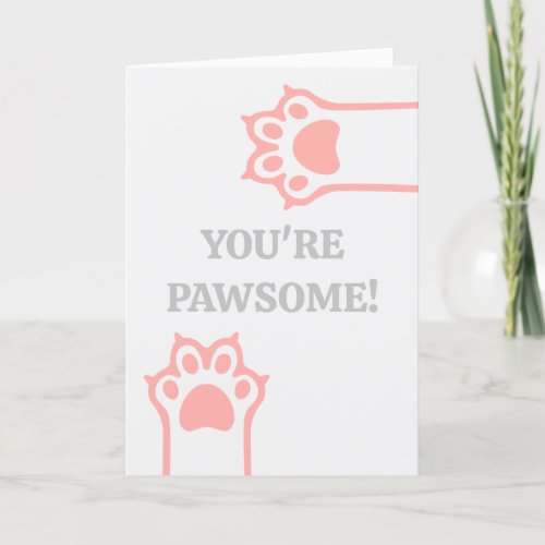 Pawsome  Funny Valendtines Day Holiday Card