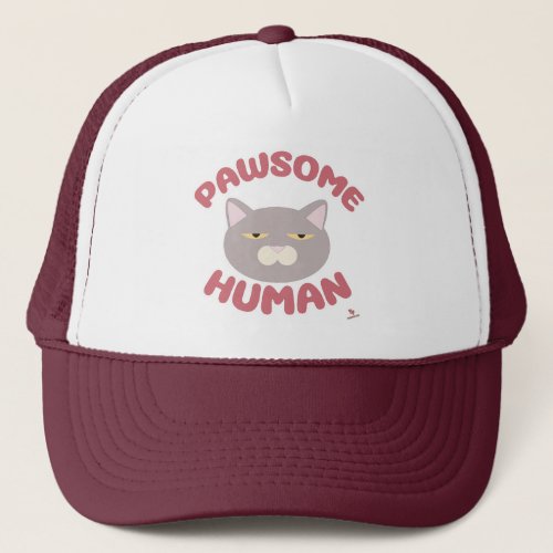 Pawsome Human Cool Cat Cartoon Art Trucker Hat