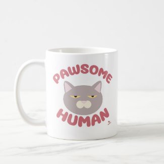 Pawsome Human Cool Cat Cartoon Style
