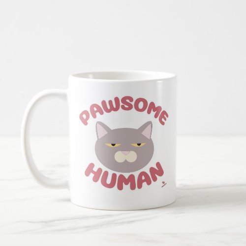 Pawsome Human Cool Cat Cartoon Style Coffee Mug
