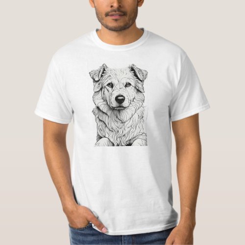 Pawsome Lineart Canines Minimalist Edition  T_Shirt