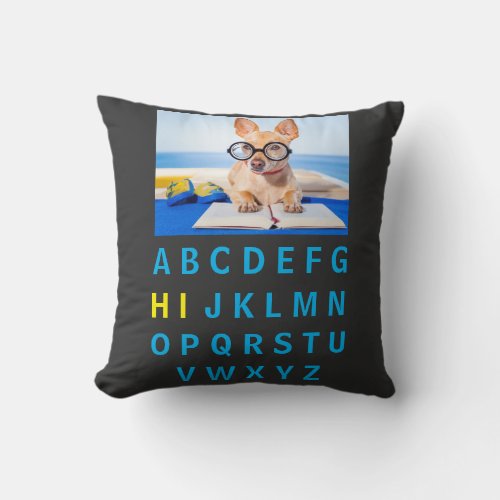 Pawsome Literacy Dogs and Kids Rocking ABC on Throw Pillow