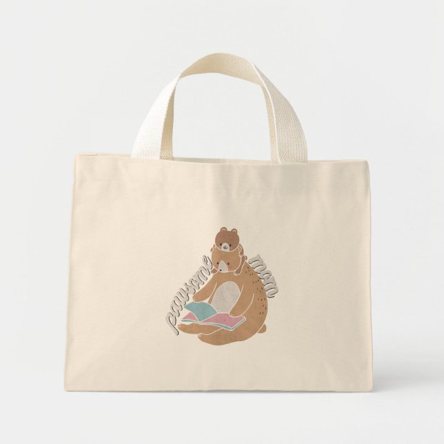 Pawsome Mom Mini Tote Bag (Front)