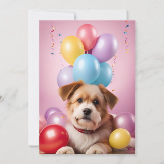 Pawsome Party Pup: Birthday Card Template