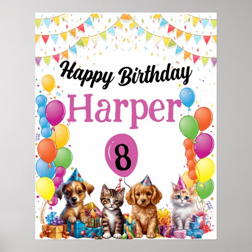 Pawsome Party Wall Decor Poster