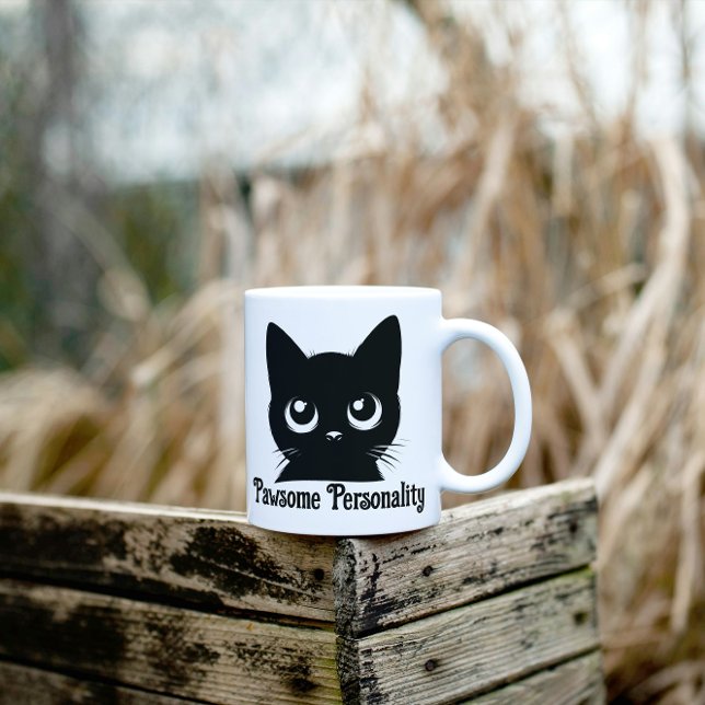Pawsome Personality Cat Design Coffee Mug (Creator Uploaded)
