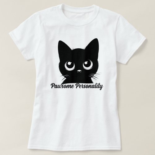 Pawsome Personality Cat Design T_Shirt
