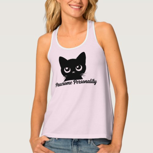 Pawsome Personality Cute Cat Womens Tank Top