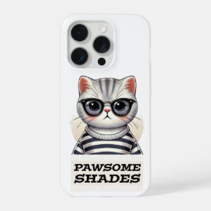 Pawsome Shades – Cool Cat with Sunglasses Design iPhone 15 Pro Case